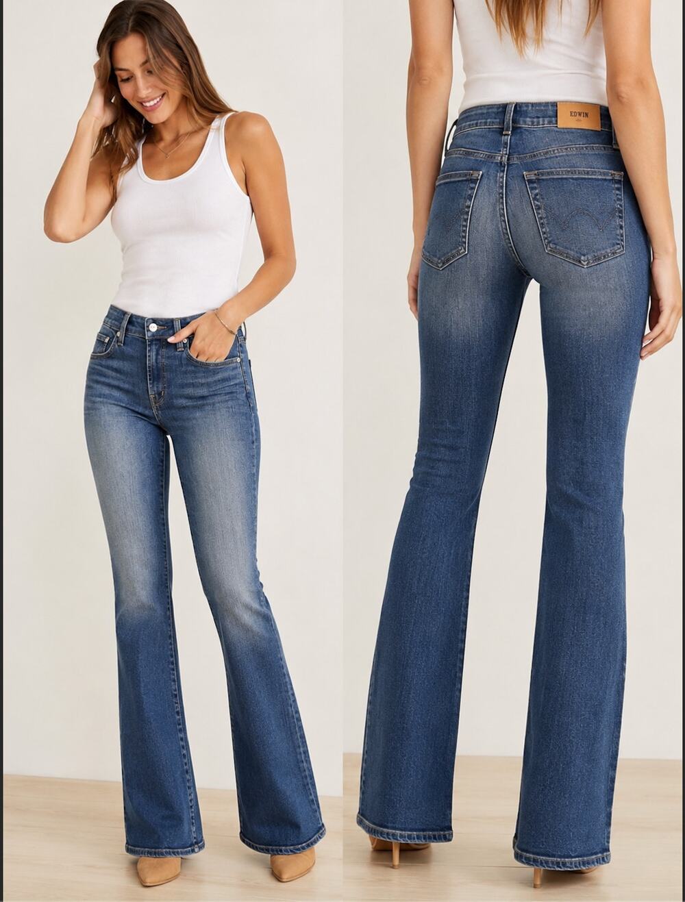 EDWIN USA Lark Mid-Rise Bootcut Jeans Flashback Wash Women’s Size 25 NWT Y2K